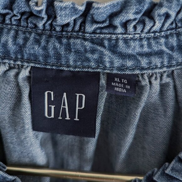 GAP Tiered Denim Mini Shirtdress - Picture 5 of 11